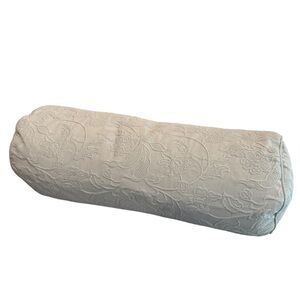 Pottery Barn pillow 27”x10” Bolster cylindrical pillow + cover blue floral down